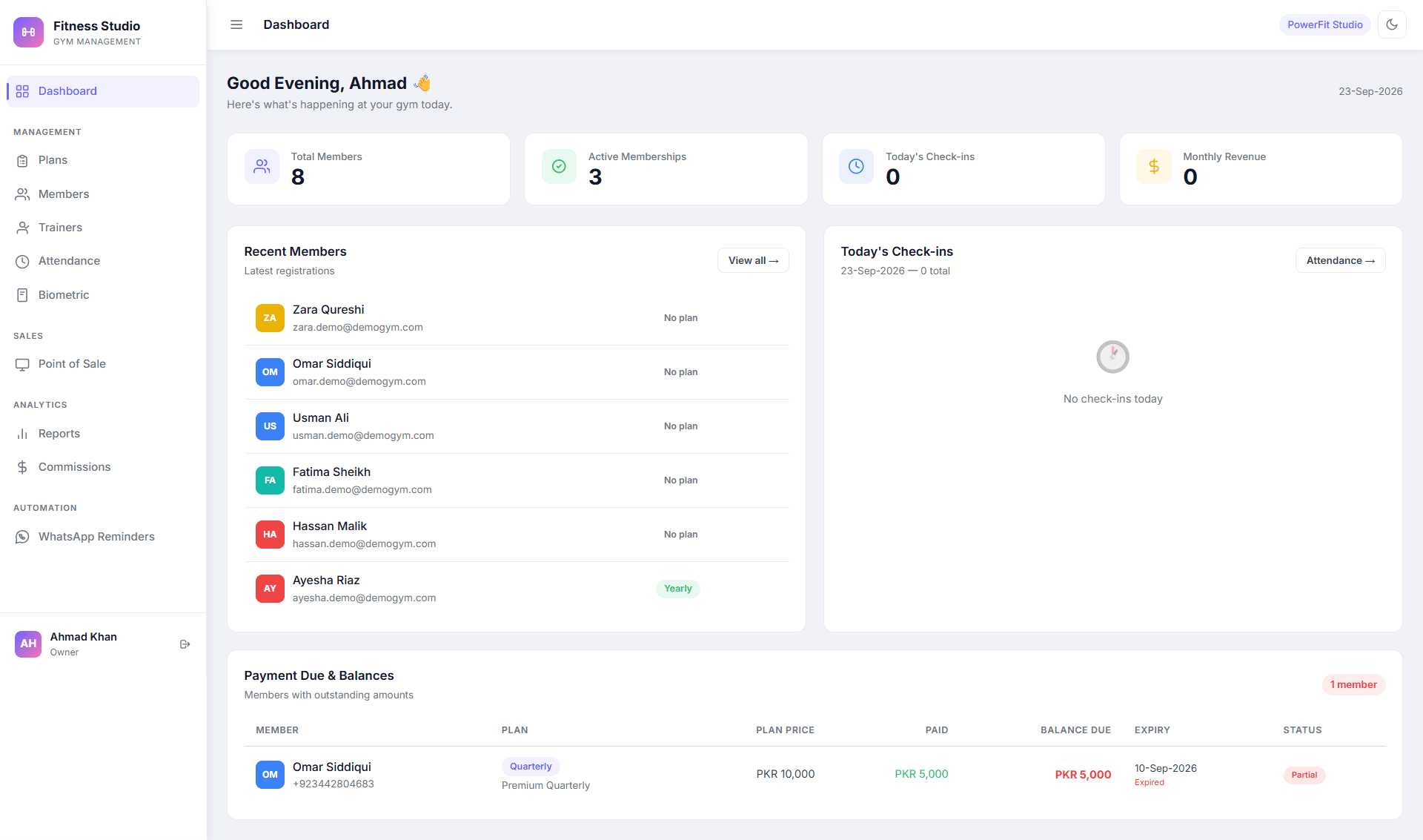 Fitness Studio — Gym Management SaaS — project image 1